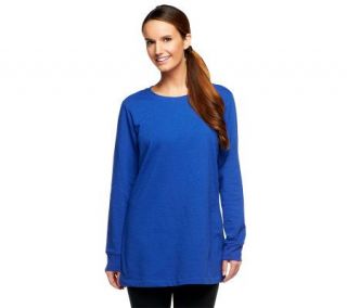 Denim & Co. Long Sleeve Sweatshirt with Fleece Lining   A228997 —
