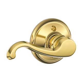 Schlage F Callington Bright Brass Left Handed Dummy Door Lever