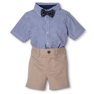 Cutee® Newborn Boys 3 Piece Shirtzie™, Short and Bow Tie Set