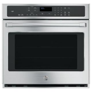 GE Cafe 30 in. Single Electric Wall Oven Self Cleaning with Convection in Stainless Steel CT9050SHSS