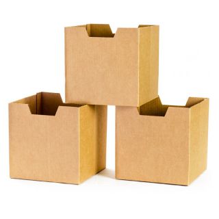 Sprout Cardboard Cubby Bins   3 pack   Toy Storage