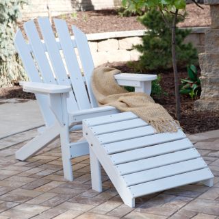 Jayhawk Plastics Recycled Plastic Cape Cod Adirondack Chair And Ottoman Set   Adirondack Chairs