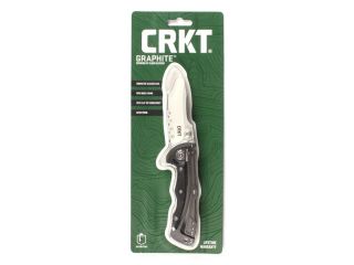 CRKT Graphite 5195C Pocket Knife 3" Folding Blade Combo Edge Spay Point