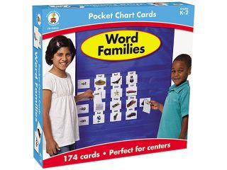 Word Families Cards For Pocket Chart, 4 X 2 3/4, 164 Cards, Ages 4 5