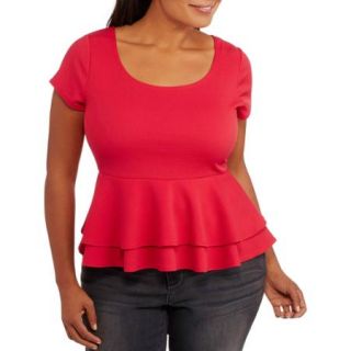 Glamour and Co. Women's Plus Size Peplum Top