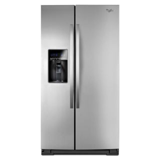 Whirlpool 26.5 cu ft Side by Side Refrigerator with Single Ice Maker (Mono Satina Steel) ENERGY STAR