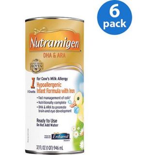 Nutramigen baby formula   32 fl oz Ready to Use Can, Pack of 6