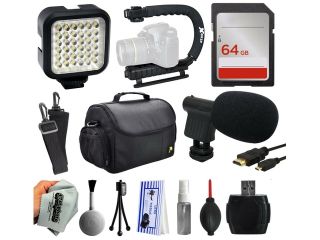 Must Have Accessories Package for Nikon DF D7200 D7100 D7000 D5500 D5300 D5200 D5100 D5000 D3300 D3200 D3100 D3000 D300S D90 D60 includes LED Video Light + Stabilizer + 64GB + Case + Microphone + HDMI