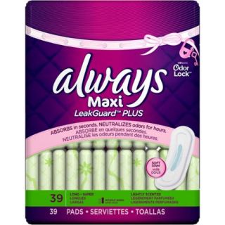 Always MAXI Soft & Clean Pads Super Non wing Deodorizing, 39 count