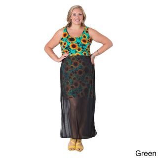 Sealed with a Kiss Womens Plus Size Sunflower Tank Dress