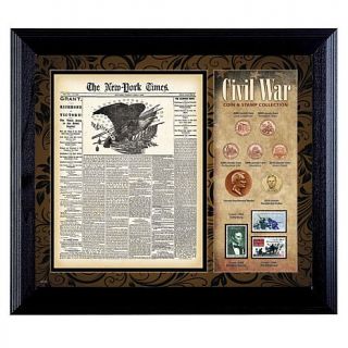 Civil War Framed Coin and Stamp Collection   6839228