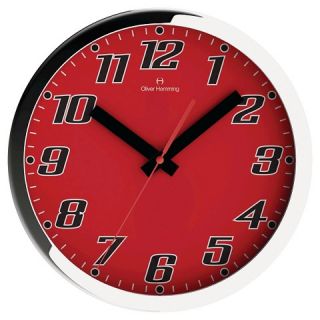Clock with Big Bold Readable Numbers   Red (12)
