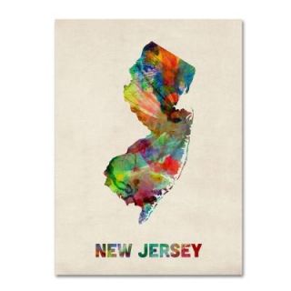 Trademark Fine Art 14 in. x 19 in. New Jersey Map Canvas Art MT0347 C1419GG