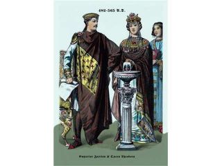 Emperor Justinian and Queen Theodora 482 565 12x18 Giclee On Canvas