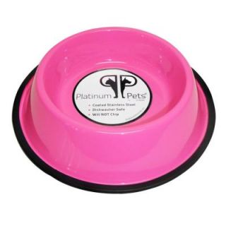 Platinum Pets 4 Cup Stainless Steel Non Embossed Non Tip Bowl in Pink NEB32PNK