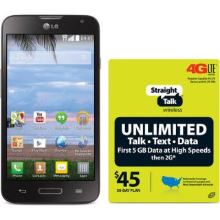 Straight Talk LG Ultimate 2 Android Refurbished Prepaid Smartphone w/ Bonus $45 30 Day Plan: No Contract Phones & Plans