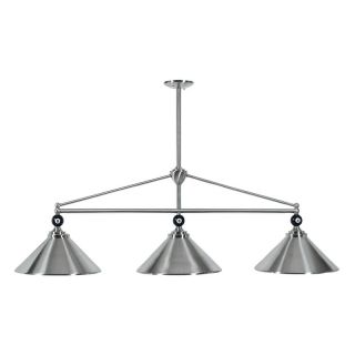 RAM Gameroom Products EMP B54 ST Empire 3 Light Billiard Light   54W in. Stainless   Pool Table Lights