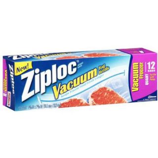 Ziploc Freezer Quart Vacuum Bag Refills, 12 count