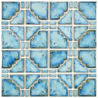 Merola Tile Moonbeam Diva Blue 11 3/4 in. x 11 3/4 in. x 5 mm Porcelain Mosaic Floor and Wall Tile FKOMB21
