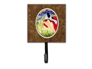 Lady with her Japanese Chin Leash Holder or Key Hook