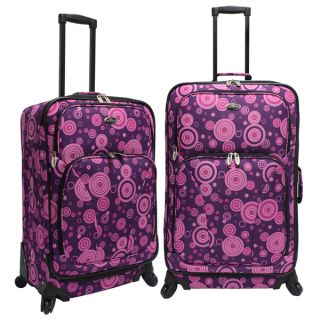 Traveler by Travelers Choice Purple/Pink Bubbles 2 piece Spinner