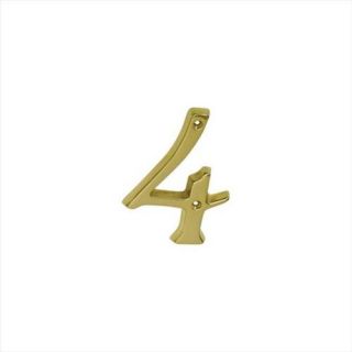 Ingersoll Rand SC2 3046 605 4 inch Classic Bright Brass House Number 4