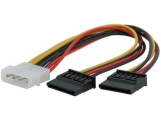 Insten 1044515 10X 4 pin Molex connecter to 2 Serial ATA Power Splitter Cable