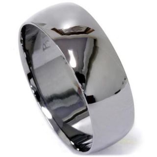 8mm High Polished Dome Wedding Band 14K Black Gold