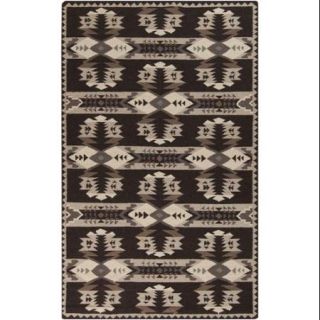 5' x 8' Tibetan Wind Coffee and Wheat Reversible Hand Woven Wool Area Throw Rug