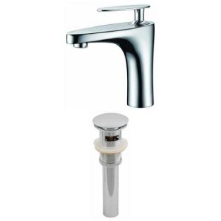 American Imaginations Single Hole 1 Handle Bathroom Faucet in Chrome with Drain AI 2009