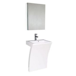 Fresca Quadro 23 in. Vanity in White with Acrylic Vanity Top in White and Medicine Cabinet FVN5024WH