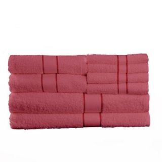 Lavish Home 8 Piece 100% Cotton Bath Towel Set in Rose 67 0012 R