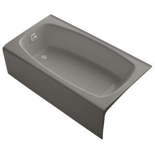 KOHLER Dynametric Cashmere Cast Iron Rectangular Skirted Bathtub with Left Hand Drain (Common: 32 in x 60 in; Actual: 16.25 in x 32 in x 60 in)