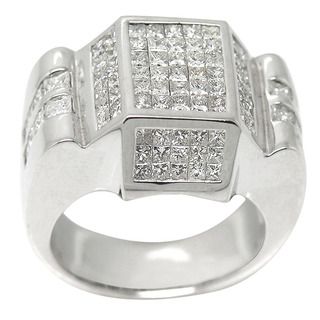 14K White Gold 2 4/5ct TDW Pave Princess cut Diamond Ring (H I, I1 I2)