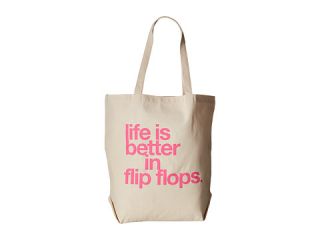 Dogeared Life Is Better In Flip Flops Big Tote Canvas Pink