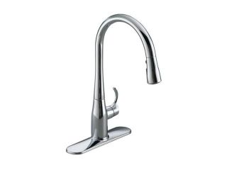 KOHLER K 597 CP Simplice Pull Down Secondary Faucet Polished Chrome  Kitchen Faucet