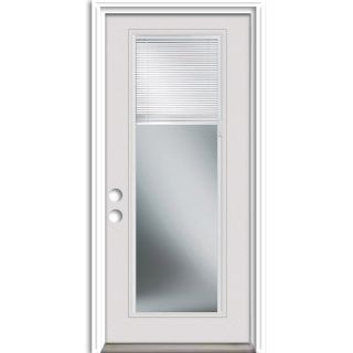 ReliaBilt French Insulating Core Blinds Between The Glass Full Lite Left Hand Inswing Primed White Steel Prehung Entry Door (Common: 32 in x 80 in; Actual: 33.5 in x 81.75 in)