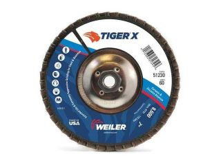 WEILER 51233 Flap Disc, 7 in. x 60 Grit, 5/8 11, 8600RPM