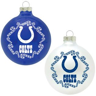 Topperscot Indianapolis Colts NFL Home and Away Glass Ornament Set