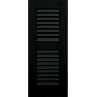 Winworks Wood Composite 12 in. x 30 in. Louvered Shutters Pair #653 Charleston Green 41230653