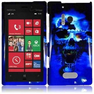Insten For Nokia Lumia 928 Design Phone Hard Case Blue Skull