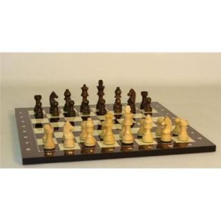 WW Chess 27WG 714 Wlnt Stained German Alpha Numeric Brd   Chess Set Wood