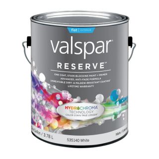Valspar Reserve White Flat Latex Exterior Paint (Actual Net Contents: 128 fl oz)