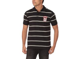 Striped Polo Tshirt With Black And Grey Stripe