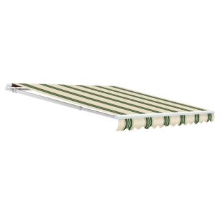 NuImage Awnings 180 in Wide x 96 in Projection Spruce Striped Open Slope Patio Retractable Manual Awning