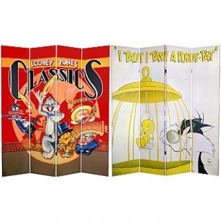 Oriental Furniture 6 ft. Tall Double Sided Tweety and Sylvester Canvas