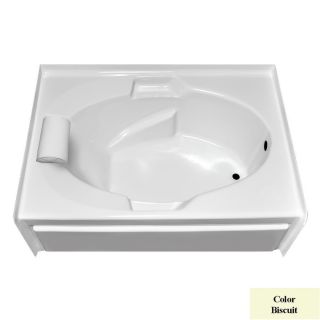 Laurel Mountain Everson V Biscuit Acrylic Oval In Rectangle Skirted Bathtub with Right Hand Drain (Common: 42 in x 60 in; Actual: 21.5 in x 41.75 in x 59.875 in