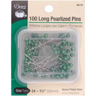 Long Pearlized Pins   Green Size 24 1 1/2 100/Pkg   15686741