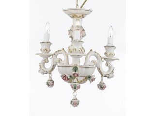 AUTHENTIC CAPODIMONTE PORCELAIN CHANDELIER CHANDELIERS LIGHTING MADE IN ITALY!