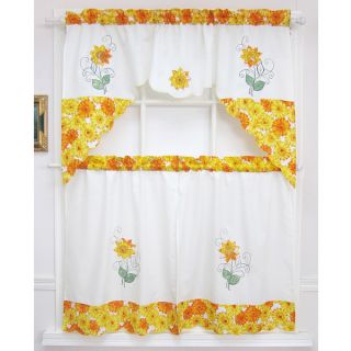 Spring Daisy Tiered Curtain 3 piece Set   15725132  